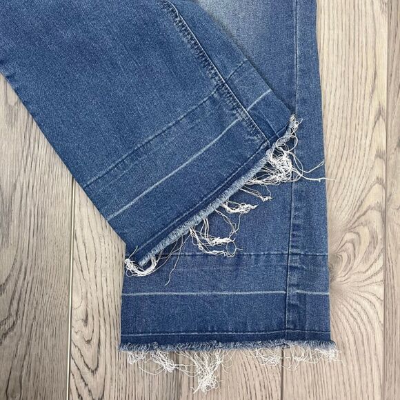 Bee & Ceci Womens Size 28 Cotton Bootcut Wide Leg Distressed Denim Jeans Western - Picture 8 of 10